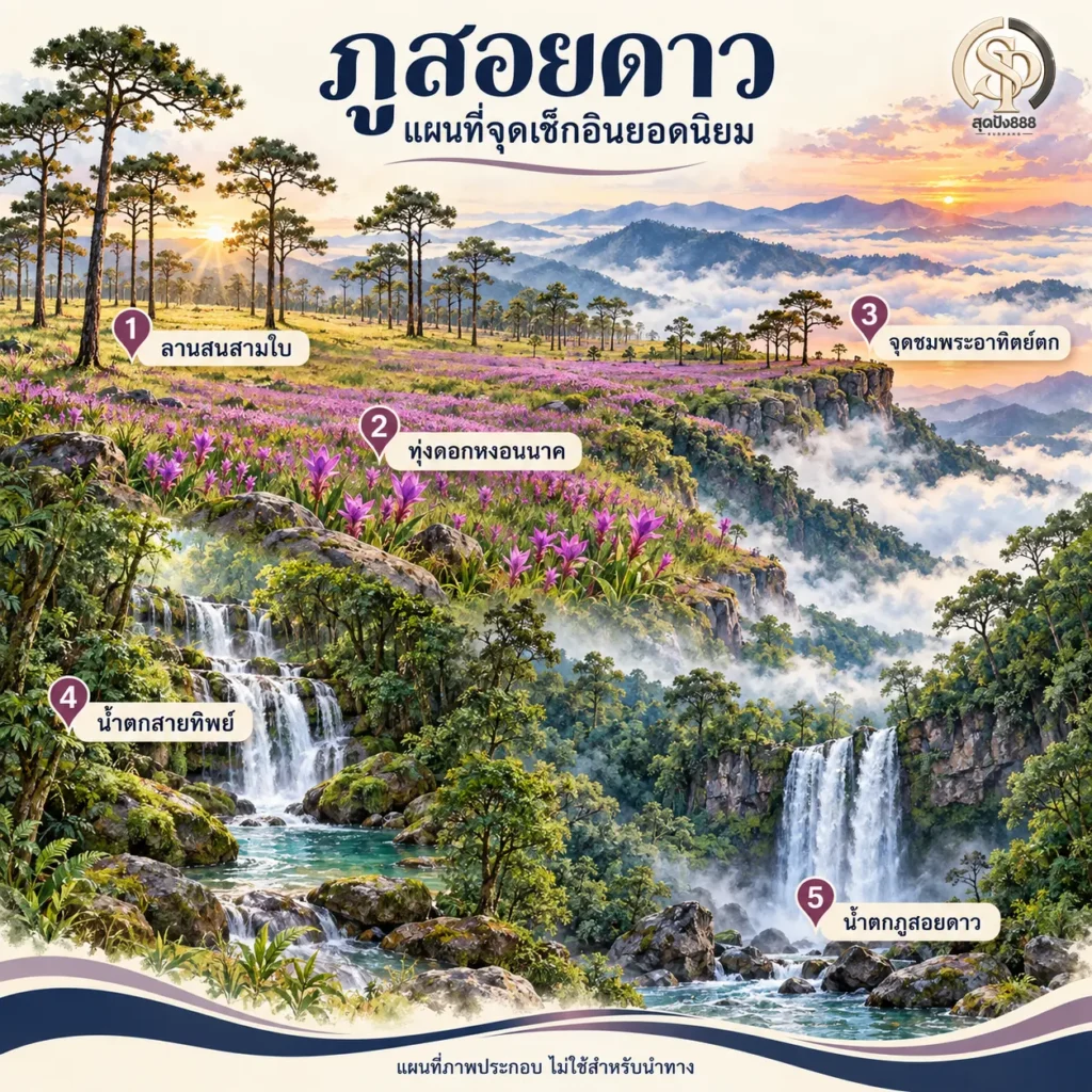 พิกัดเช็คอินภูสอยดาว อัปเดตใหม่ 2026