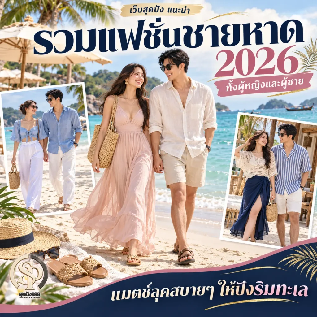 รวมแฟชั่นแต่งตัวไปทะเล ทั้งผู้หญิงและผู้ชาย 2026