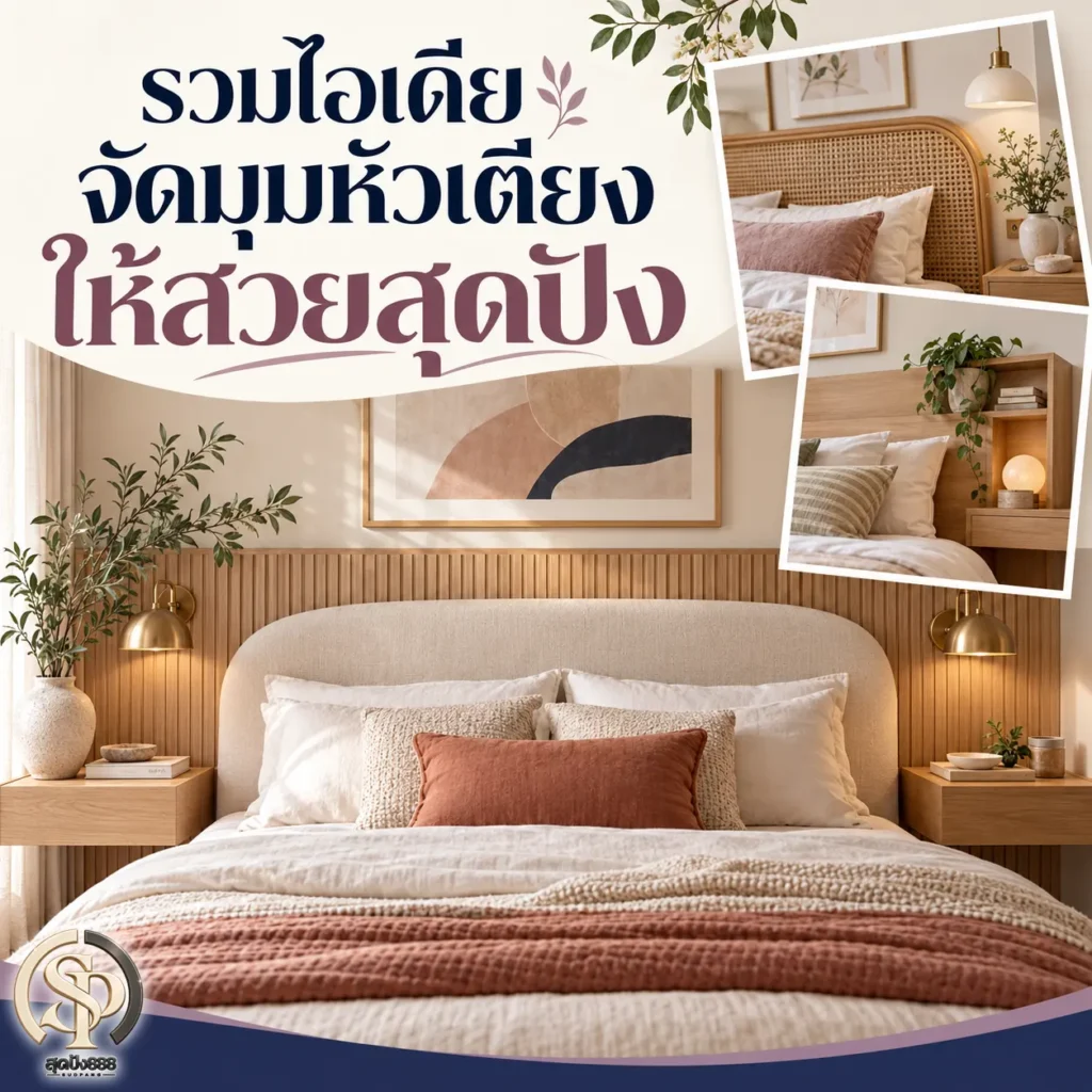 รวมไอเดียจัดมุมหัวเตียงให้สวยสุดปัง888