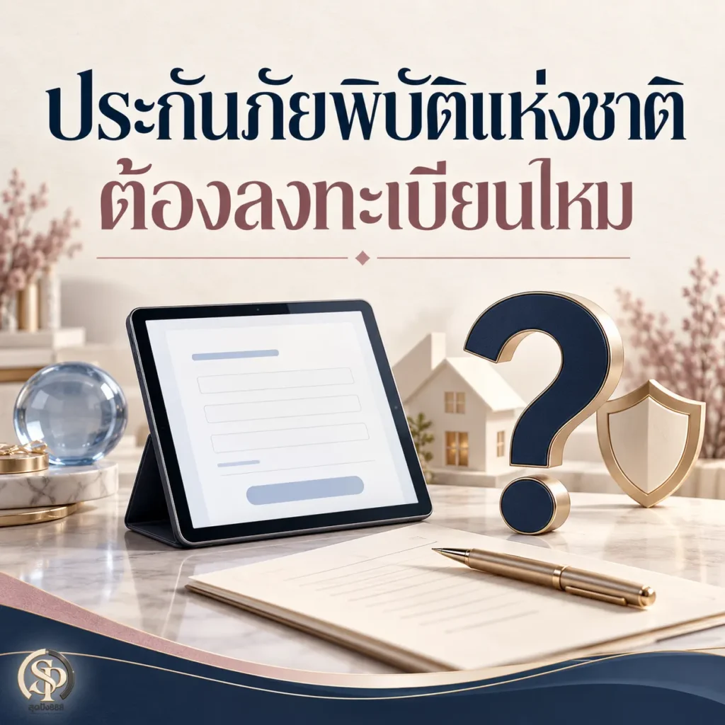 เช็คประกันภัยพิบัติแห่งชาติ ต้องลงทะเบียนไหม 2569
